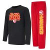 Concepts Sport Atlanta Hawks Red/Black Meter Long Sleeve Elegant T Shirt & Pants Sleep Set