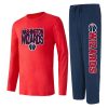 Concepts Sport Washington Wizards Navy/Red Unique Meter Long Sleeve T Shirt & Pants Sleep Set