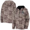 DKNY Sport Brooklyn Nets Women's Leopard Trendy Gabriella Windbreaker Half Zip Hoodie