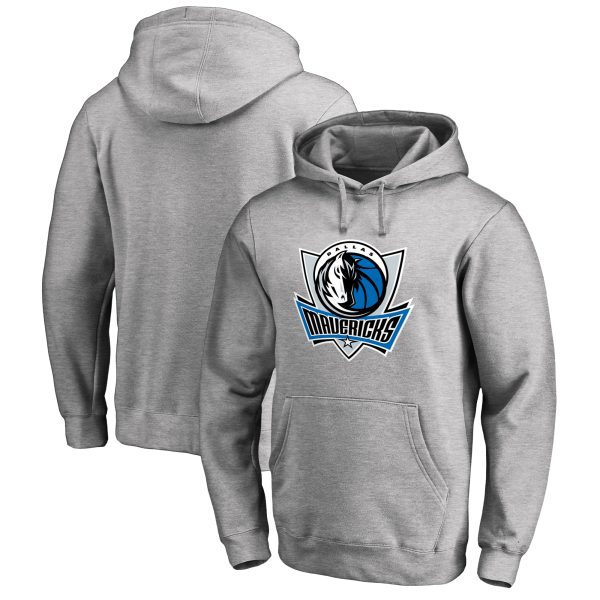 Dallas Mavericks Heather Gray Unique Primary Logo Pullover Hoodie