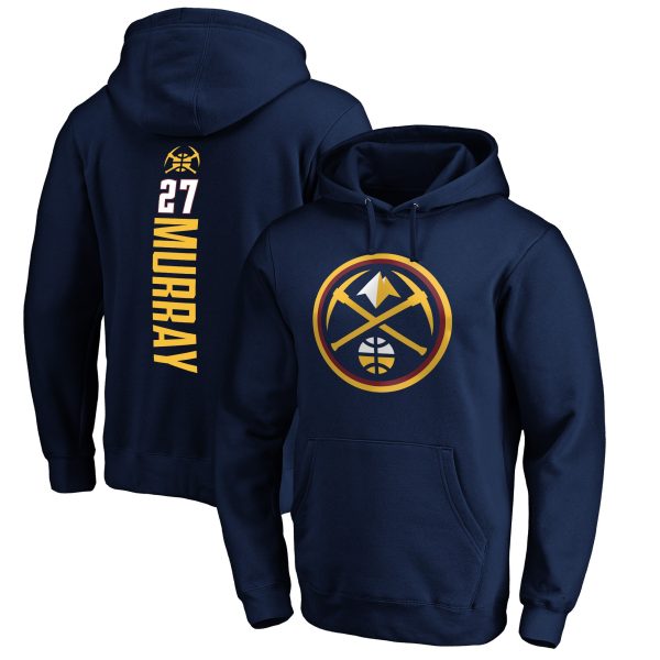 Denver Nuggets Navy Playmaker Name Elegant & Number Pullover Hoodie