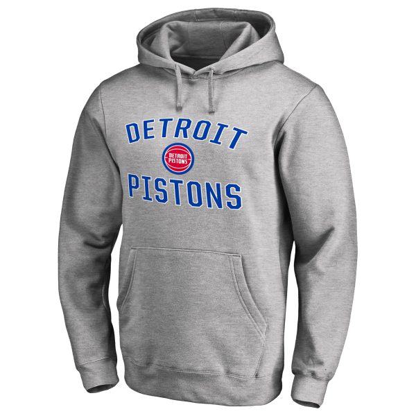 Detroit Pistons Trendy Ash Victory Arch Pullover Hoodie