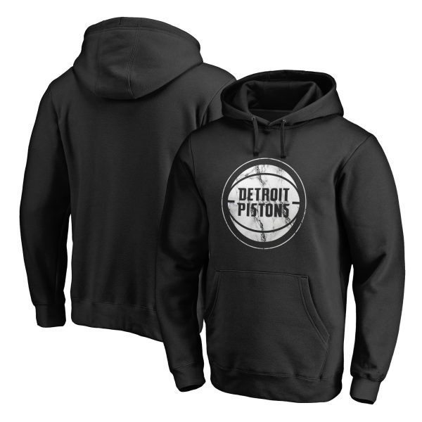 Detroit Pistons Black Marble Logo Stylish Pullover Hoodie