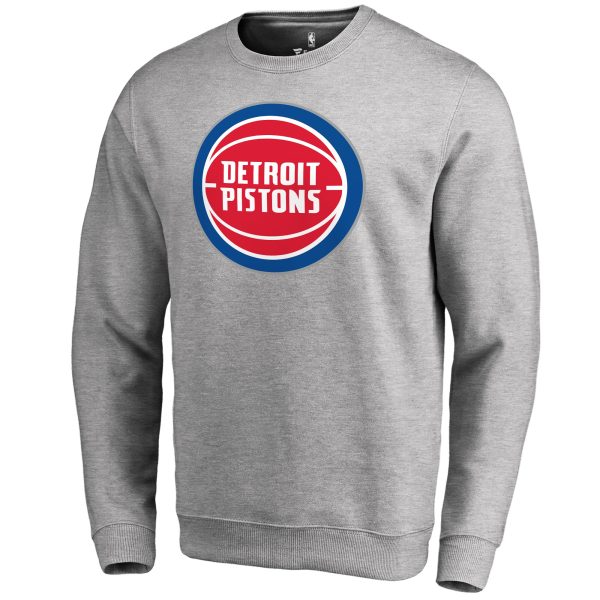 Detroit Pistons Eye - catching Heathered Gray Primary Logo Sweatshirt