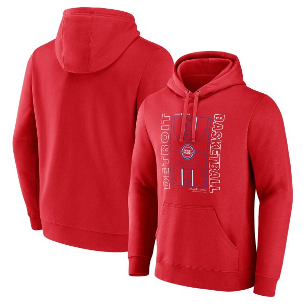 Detroit Pistons Red Michelob Ultra Full Court Elegant Pullover Hoodie