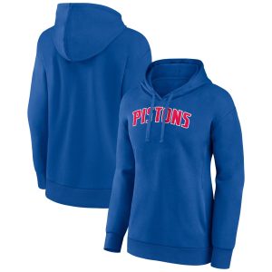 Detroit Pistons Women's Blue Wordmark Eye - catching Alt Pullover Hoodie