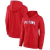 Detroit Trendy Pistons Women's Red Wordmark Alt Pullover Hoodie