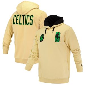 FISLL Boston Celtics Unisex Cream Logoman Gorgeous Shadow Collection Pullover Hoodie