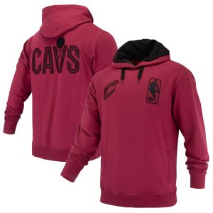 FISLL Cleveland Cavaliers Unisex Wine Logoman Shadow Collection Pullover Chic Hoodie