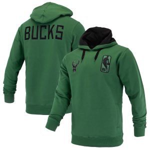 FISLL Milwaukee Bucks Unisex Hunter Green Logoman Elegant Shadow Collection Pullover Hoodie