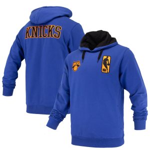 FISLL New York Knicks Unisex Blue Logoman Shadow Collection Pullover Stylish Hoodie
