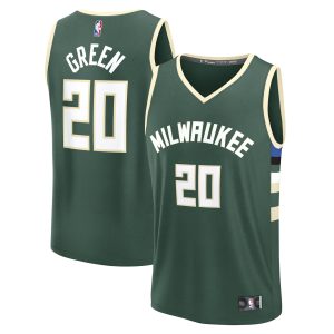 Fanatics A.J. Unique Green Milwaukee Bucks Hunter Green Fast Break Replica Player Jersey Icon Edition