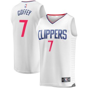 Fanatics Amir Coffey Eye - catching LA Clippers White Fast Break Replica Player Jersey Association Edition