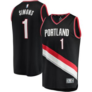 Fanatics Anfernee Simons Portland Trail Blazers Black Fast Break Replica Player Jersey Icon Edition Premium