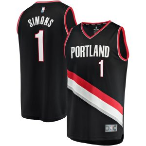 Fanatics Anfernee Simons Portland Trail Blazers Gorgeous Youth Black Fast Break Player Jersey Icon Edition
