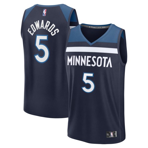 Fanatics Anthony Edwards Minnesota Timberwolves Navy Fast Break Replica Fabulous Player Jersey Icon Edition