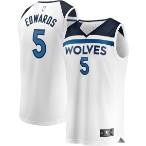 Fanatics Anthony Edwards Minnesota Timberwolves White Fast Break Trendy Replica Player Jersey Association Edition