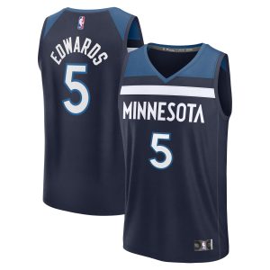 Fanatics Anthony Edwards Minnesota Timberwolves Youth Navy Fast Break Trendy Replica Player Jersey Icon Edition