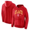 Fanatics Atlanta Hawks Heather Red Foul Premium Trouble Snow Wash Raglan Pullover Hoodie