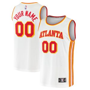 Fanatics Atlanta Hawks White Fast Break Custom Replica Jersey Association Edition Premium
