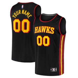 Fanatics Atlanta Hawks Youth Black Fast Break Replica Custom Jersey Fabulous Statement Edition