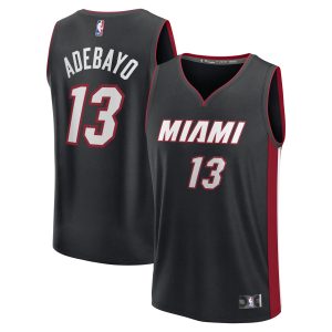 Fanatics Bam Adebayo Miami Heat Youth Black Fast Break Replica Player Eye - catching Jersey Icon Edition