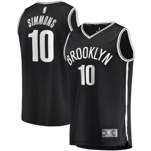 Fanatics Ben Simmons Brooklyn Nets Youth Black 2021/22 Fast Break Trendy Replica Jersey Icon Edition