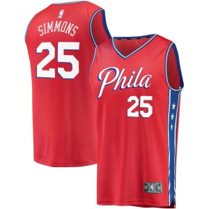 Fanatics Ben Simmons Philadelphia 76ers Youth Red Fast Break Replica Player Team Jersey Statement Premium Edition