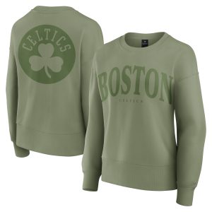 Fanatics Boston Elegant Celtics Women's Olive Elements Flow Pullover Sweatshirt