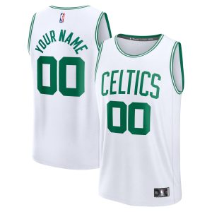 Fanatics Boston Celtics Youth White Fast Break Custom Replica Jersey Association Eye - catching Edition