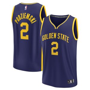 Fanatics Brandin Podziemski Golden State Warriors Navy Fast Premium Break Replica Jersey Statement Edition