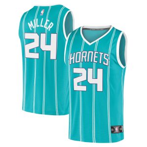 Fanatics Trendy Brandon Miller Charlotte Hornets Teal Fast Break Replica Jersey Icon Edition
