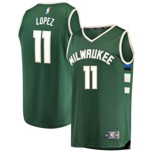 Fanatics Brook Lopez Milwaukee Bucks Premium Green Fast Break Replica Player Jersey Icon Edition