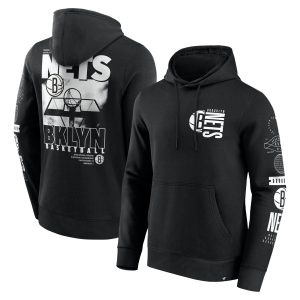 Fanatics Brooklyn Nets Black Game Time Crossover Pullover Hoodie Eye - catching