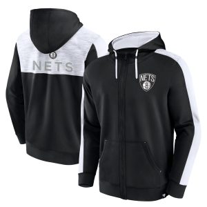 Fanatics Brooklyn Nets Black Rainbow Shot Full Zip Premium Hoodie
