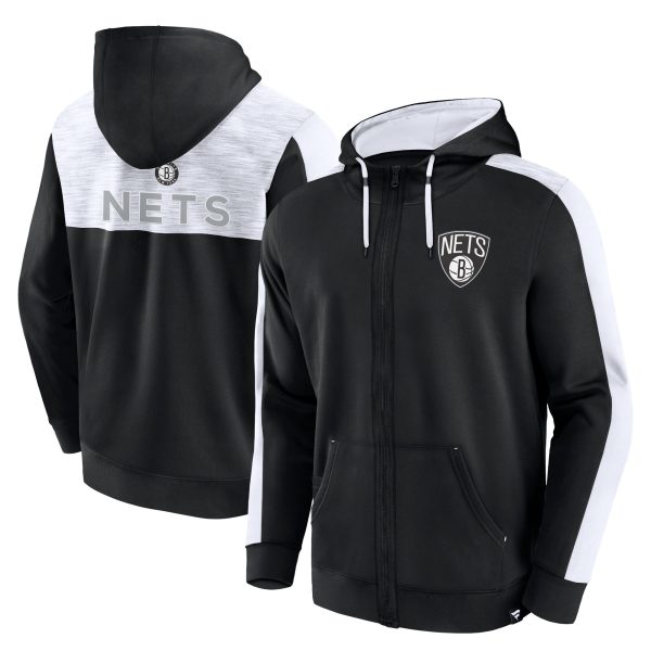 Fanatics Brooklyn Nets Black Rainbow Shot Full Zip Premium Hoodie