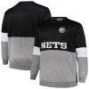 Fanatics Brooklyn Fabulous Nets Black/Heather Gray Big & Tall Split Pullover Sweatshirt