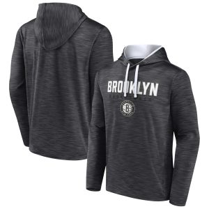 Fanatics Brooklyn Nets Unique Heather Charcoal Fast Break Pullover Hoodie
