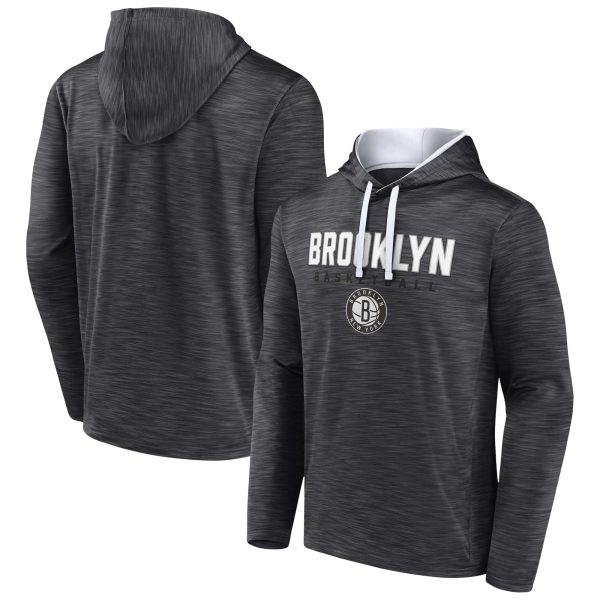 Fanatics Brooklyn Nets Unique Heather Charcoal Fast Break Pullover Hoodie