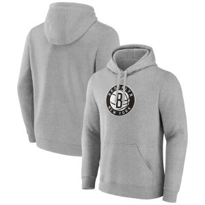 Fanatics Brooklyn Nets Heather Gray Primary Premium Logo Pullover Hoodie