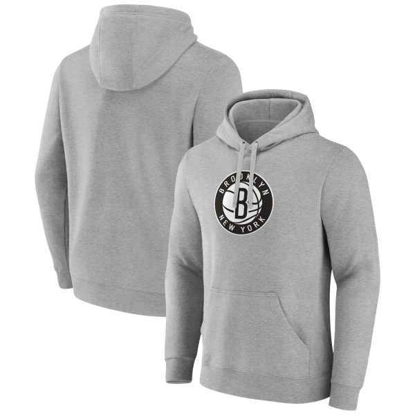 Fanatics Brooklyn Nets Heather Gray Primary Premium Logo Pullover Hoodie