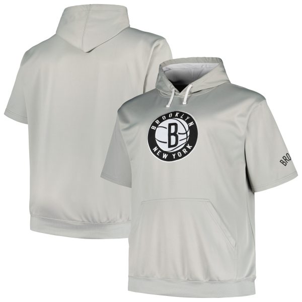 Fanatics Brooklyn Nets Silver Big & Tall Logo Stylish Pullover Hoodie
