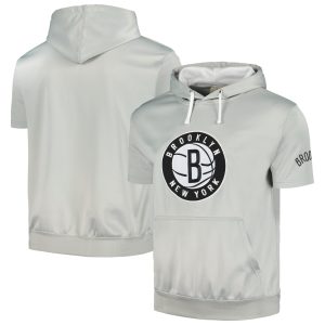 Fanatics Brooklyn Nets Silver/White Short Sleeve Pullover Fabulous Hoodie