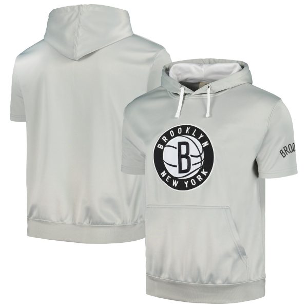 Fanatics Brooklyn Nets Silver/White Short Sleeve Pullover Fabulous Hoodie