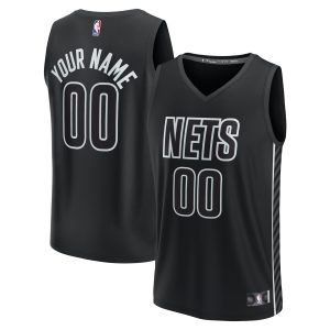 Fanatics Brooklyn Nets Youth Black Fast Break Replica Custom Jersey Statement Fabulous Edition