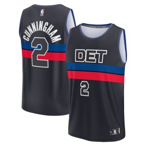 Fanatics Cade Cunningham Detroit Pistons Black Fast Break Replica Player Jersey Statement Edition Eye - catching