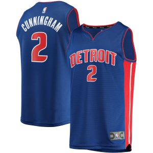 Fanatics Cade Cunningham Detroit Pistons Blue 2021 NBA Draft First Round Pick Fast Break Replica Jersey Icon Edition Fabulous
