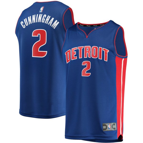 Fanatics Cade Trendy Cunningham Detroit Pistons Blue Fast Break Replica Jersey Icon Edition