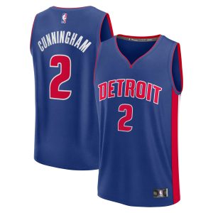 Fanatics Cade Cunningham Detroit Pistons Blue Chic Fast Break Replica Player Jersey Icon Edition