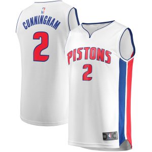 Fanatics Cade Cunningham Detroit Pistons White Fast Elegant Break Replica Jersey Association Edition